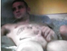 Straight Tatooed Skinhead Smoking Playing With His Cock On Cam