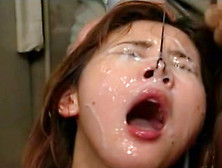 Pretty Beauty Is Getting Hot Jizz Over Her Face