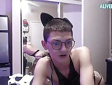 Cute Nerdy Crossdresser With Glasses Webcam Solo