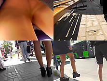 Upskirt Shot Of Skinny Ass Of A Hot Blonde Minx
