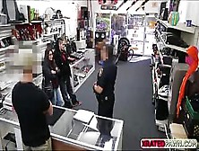 Lovely Brunette Desperate Teen Thief Punished At The Shop Instead Gets Caught Sucking Owners Dick