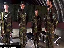 Military Dick - Horny Latino Soldiers Take Turns Breeding And Drilling Careless Cadet Frank Bauer