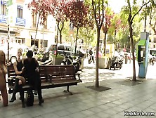Naked Blonde Kneeling In Public Streets