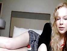 Curly Blonde Teen Camgirl - Solo Striptease