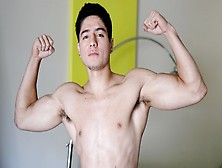 Gay Hoopla - Muscular Dude Lucas Garza Jerking His Huge Cock In Hd