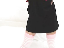 Hottie Schoolgirl With Pink Toy