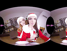 18Vr. Com Spurting Three-Way Xmas Gift With Jenny Manson And Linda Brugal