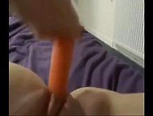 German Teen Masturbates With A Carrot