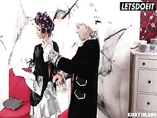Raunchy Halloween - Goth Women (Shrima Malati) Enjoying Spooky Hardcore Pounding With Long Cock Older Dick Inside Haunted House