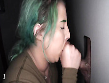 Green Haired Plumper Showing Off Her Cock Sucking Skills