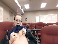 College Girl Plays With Tits In An Empty Classroom