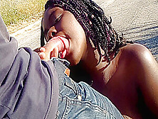 Juicy Ebony Gives Bwc An Interracial Outdoor Blowjob In The Hood Of My Car