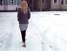 Woman Barefoot Outside