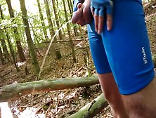 Cyclist Pee And Cum Outdoor