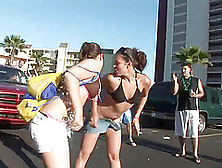 Sexy Amateur Babes In Bikini In The Outdoor Street Party