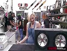Alluring Blonde Woman Wants To Sell Her Speaker And Gets Fucked