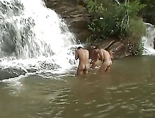 These Nudist Gay Twinks Like To Bath Under Waterfall