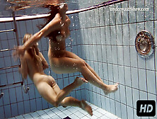 Iva And Paulinka Enjoy Swimming Together