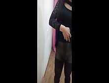 Colombian Crossdresser Walks And Plays With Dildo In Her Ass