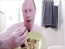 Amateur Eating Messy Plate Of Shit