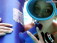 Pool Scuba Diving Girl Sucks On A Dildo
