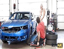 Rim4K.  Slovakian Mom With Short Hair Relaxes Mechanic By Asslicking