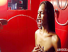 Ladyboy Gan Pissed On And Mouth Fucked