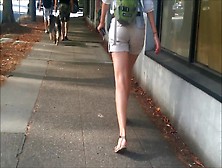 Milf With Lovely Legs And Ass Wearing Khaki Shorts