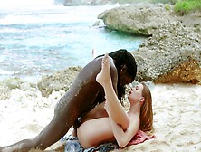 Avery Cristy Plays With Massive Black Dick On The Beach