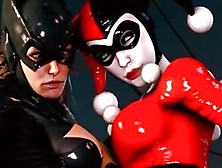 Futanari 3D Heroes Compilation Including Catwoman,  Harley Quinn,  And Batman