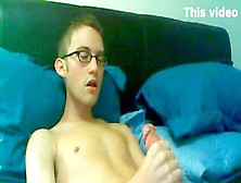 Bony Twunk In Glasses Webcam Jerk Off And Eats His Jizm