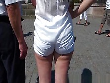 Ass In White Shorts