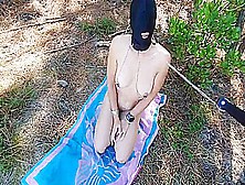 Slutty Bitch Sucks On A Leash And Masked Waiting For Her Mas