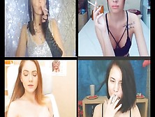 Sandra Morelli Gives A Mellow Joi During Smoking Split Screen Compilation