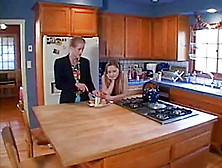 Petite Mother Has Fun In Kitchen With Daughter