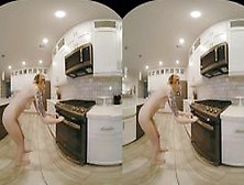 Tiny Blonde Hottie Gets Fucked While Cooking Pizza In Virtual Reality