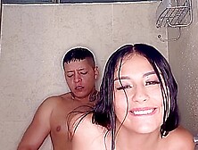 Cute Latina Girl With Big Tits Has Sex In The Shower When Her Parents Are Not At Home Facial