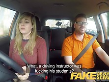 Fake Driving School 34F Titties Bouncing In Driving Lesson