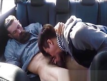 Bearded Hung Daddy Barebacks A Twink In The Back Of The Car