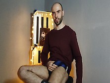 Hairy Gay Model Striptease And Cum At A Vintage Studio - Louis Ferdinando