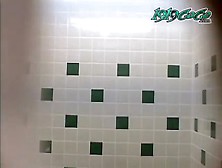 Brown Haired Teen Shitting On Bathroom Floor