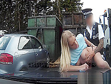 British Amateur Doggystyled On Bonnet By Cop