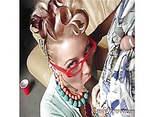 Candy Monroe With Glasses Busting A Nut Really Hard