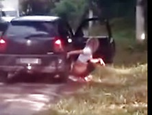Woman Caught Peeing On Side Of Road