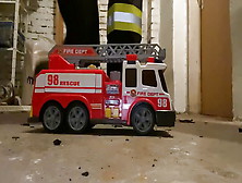 Firefighter Stomping Toy Truck