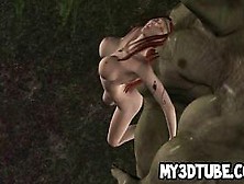 3D Redhead Elf Babe Gets Fucked Hard By An Orc