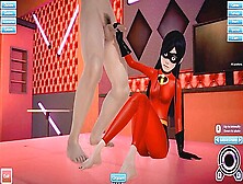 Cute Girl Violet Parr From The Superfamily Sucks And Jerks Off A Guys Cock