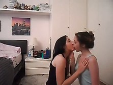 Teen Twin Sisters Kissing