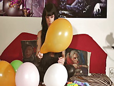 Balloon Blowing & Popping By Teen Girl Pt2