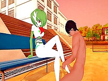 Cutie Gardevoir Jerks Off Her Trainers Penis With Her Feet In A Porn Cartoon